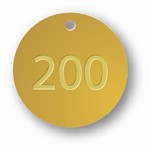 Pre-numbered 1.5 inch Round Brass Tags 1-200